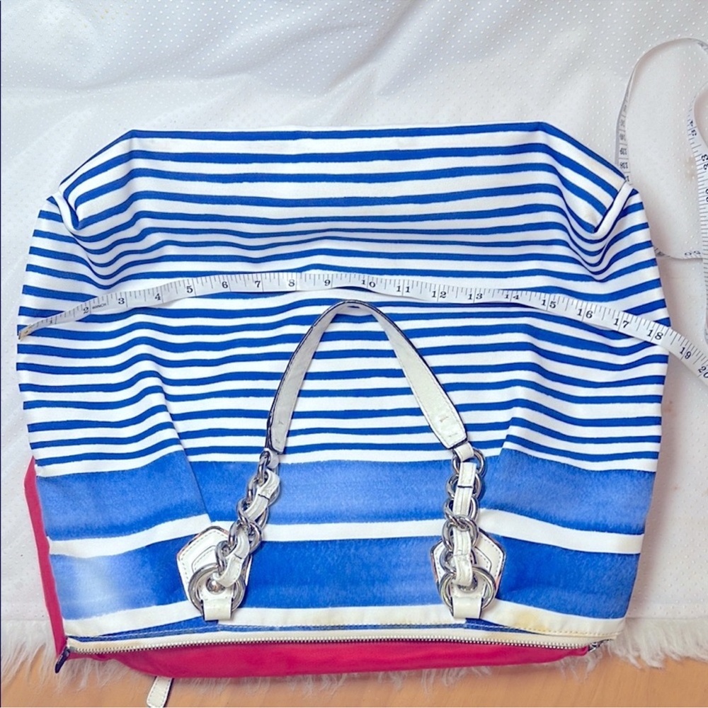 EUC COACH POPPY RARE Nautical Stripe shoulder bag - Picture 8 of 14